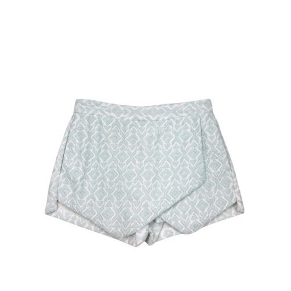 Jealous‎ Tomato Mint Green Foldover Pointed Skort With Pockets Size Medium